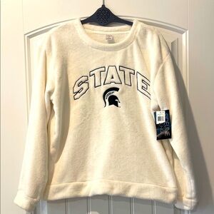 Sideline Apparel Womens Fleece Sweatshirt‎ Michigan State Spartans L NWT